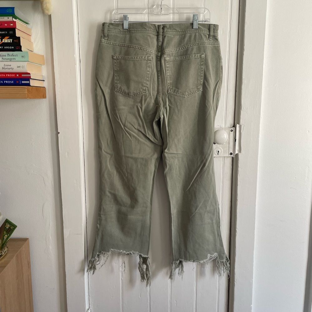 Free People Olive Maggie Mid-Rise Straight Jeans - Picture 7 of 7